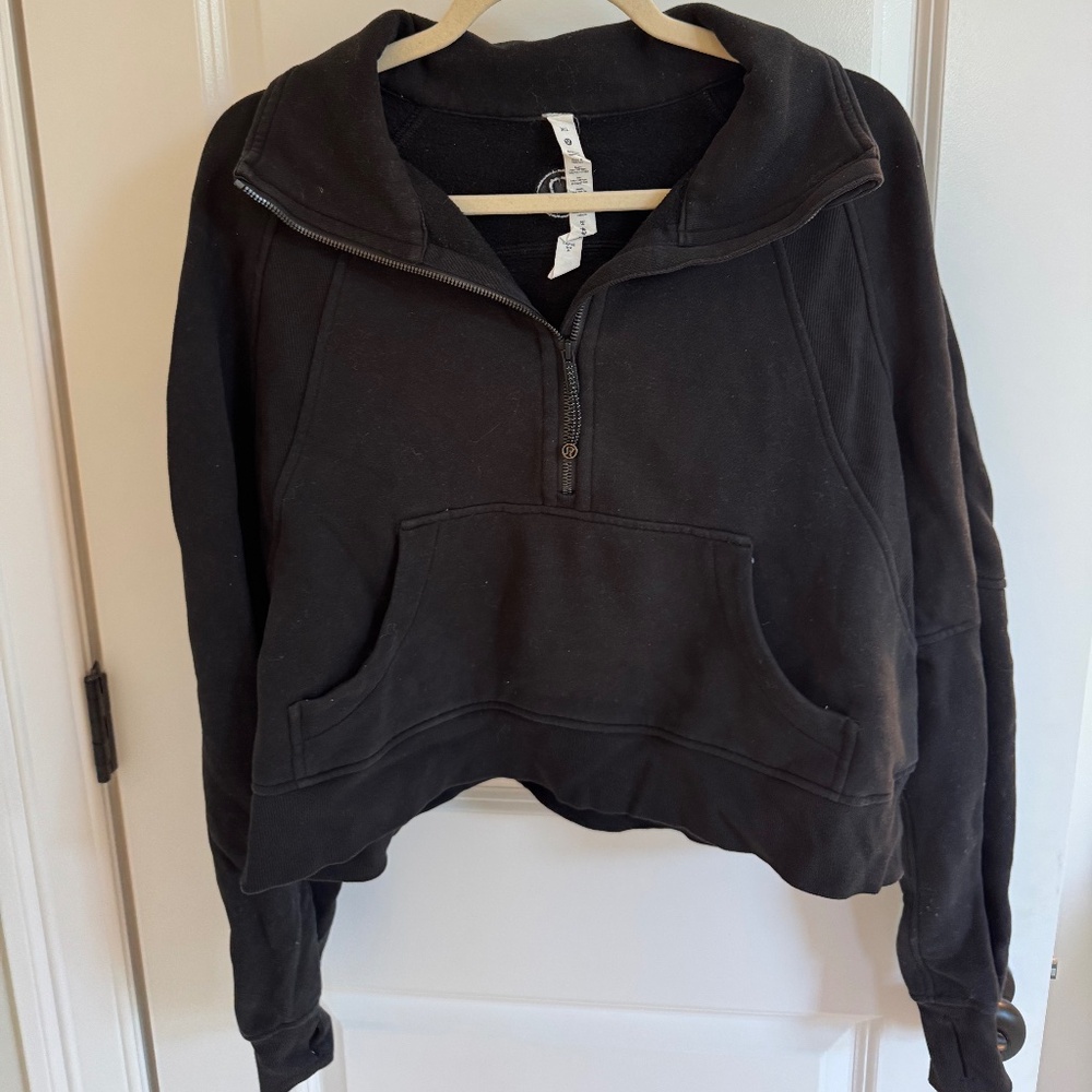 Lululemon Women's Scuba Oversized Funnel-Neck Half Zip - M/L - Black